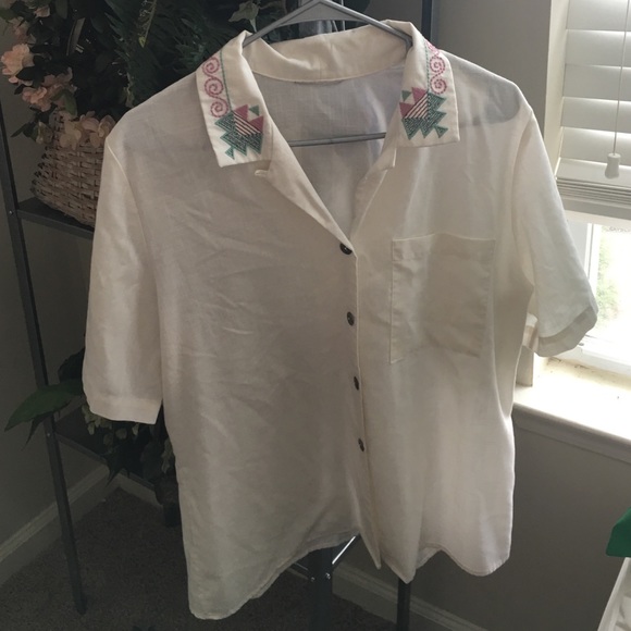 Aztec print vintage blouse