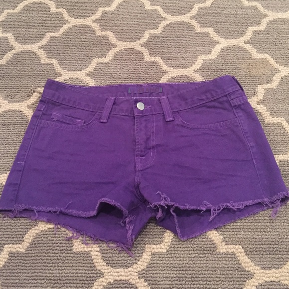 Purple jean shorts