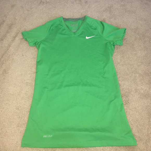 Nike Pro Combat V- Neck Top - Green