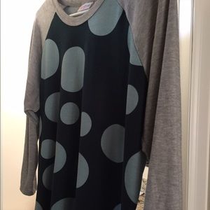 Lularoe L Randy teal/grey