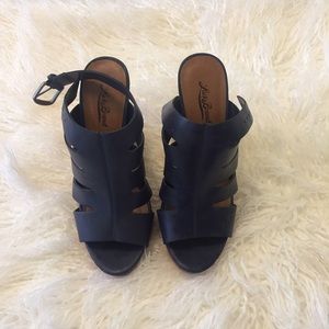 Lucky brand wooden and leather wedges