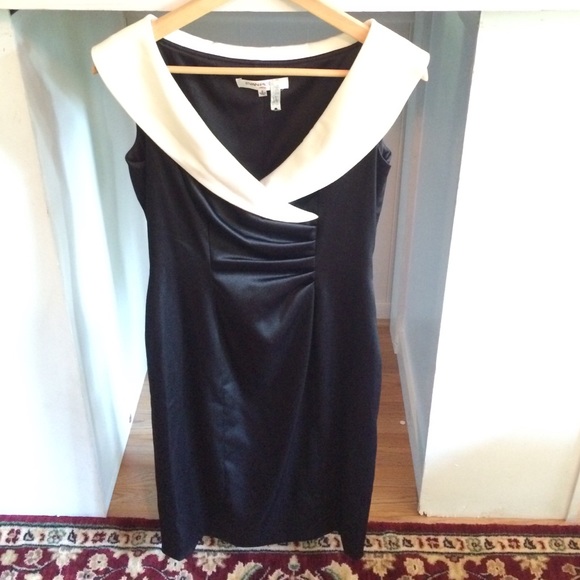 Evan-Picone Black & White dinner dress