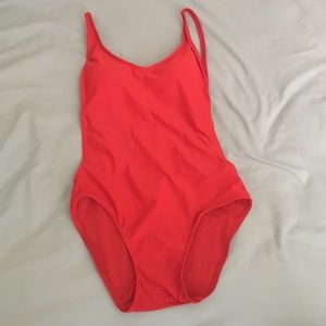 Red Open Back Bathing Suit