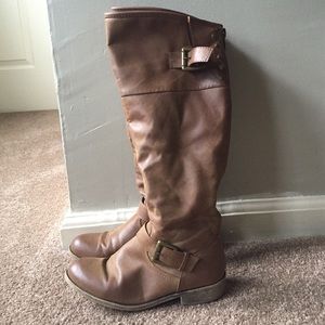 Madden Girl Crimsonn Riding Boots in Cognac