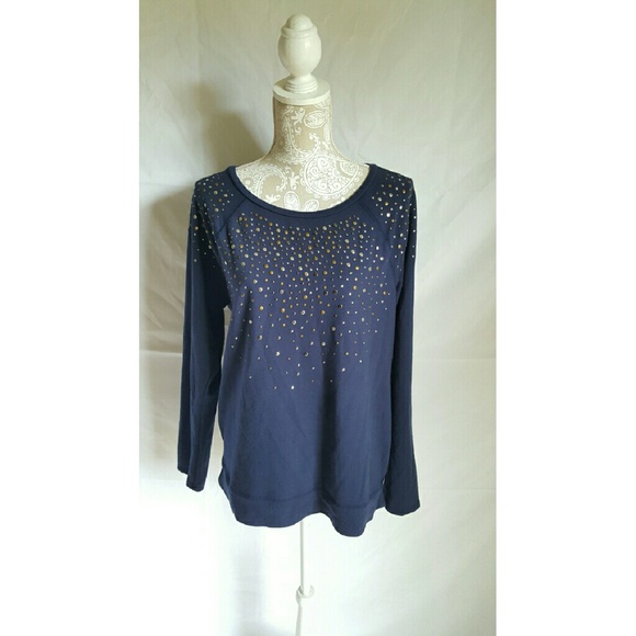 Stunning navy blue glam sweater size large
