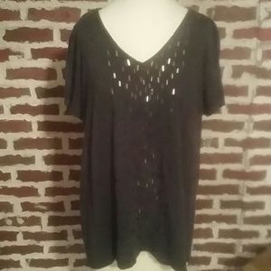 Eileen Fisher 100% Linen Gray Knit w Metal