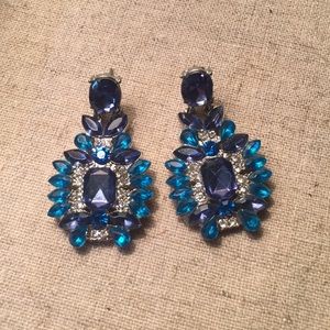 Blue and Turquoise Chandelier Earrings