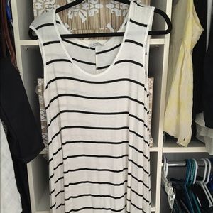 Black and white striped dress