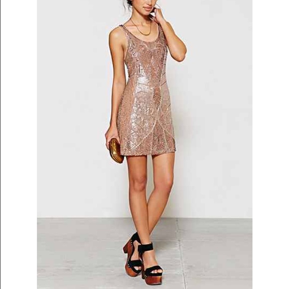 Mini beaded ecote dress