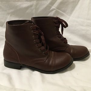 Chocolate brown combat boot