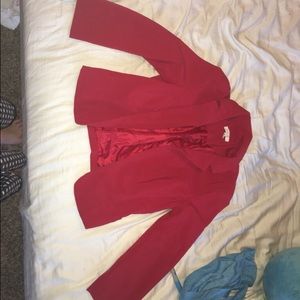 Red crop blazer