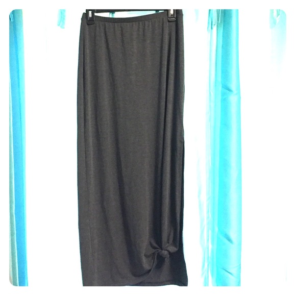 Long grey maxi skirt