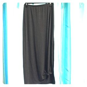 Long grey maxi skirt