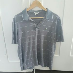 Lacoste Men's Gray/White Stripe Polo