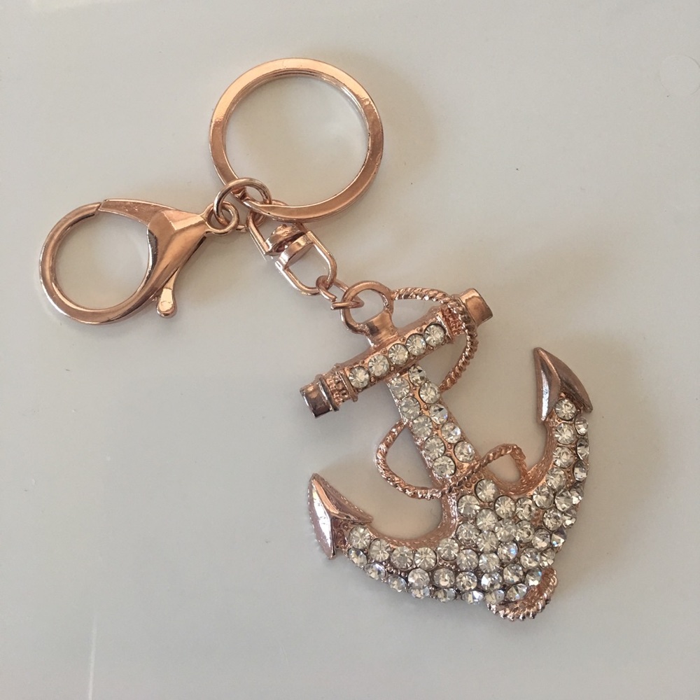 Crystal anchor bag charm
