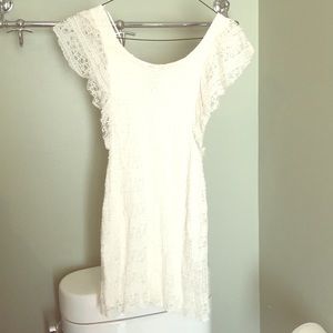 White lace mini dress 👗
