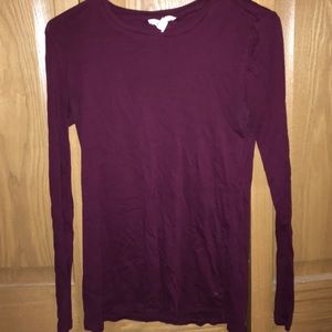 Plain maroon long sleeve shirt