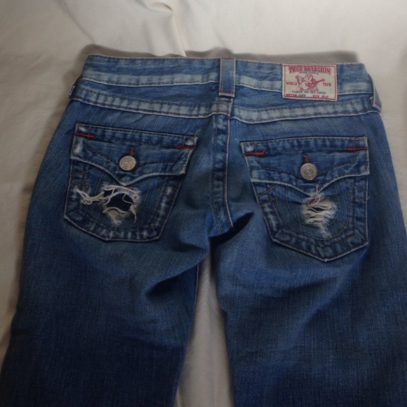 Destroyed boot cut denim