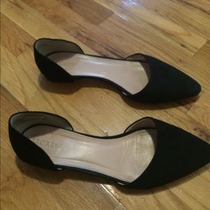 JCREW black suede d'orsay flats