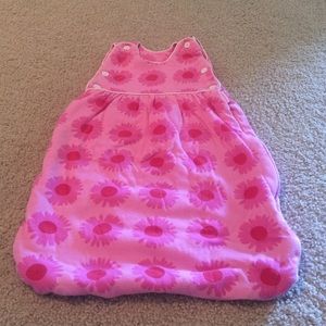 Baby sleeper-pink flower pattern