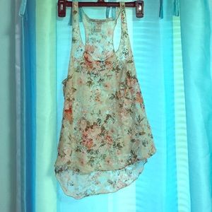 Floral tank top. 100% nylon