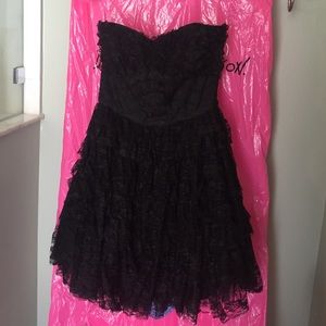 Betsy Johnson Black Lace Mini Dress