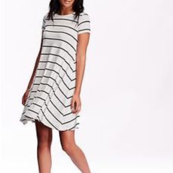 Striped swing T-shirt dress