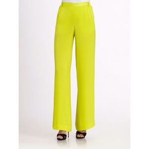 BCBGMAXAZRIA Silk Yellow Pants