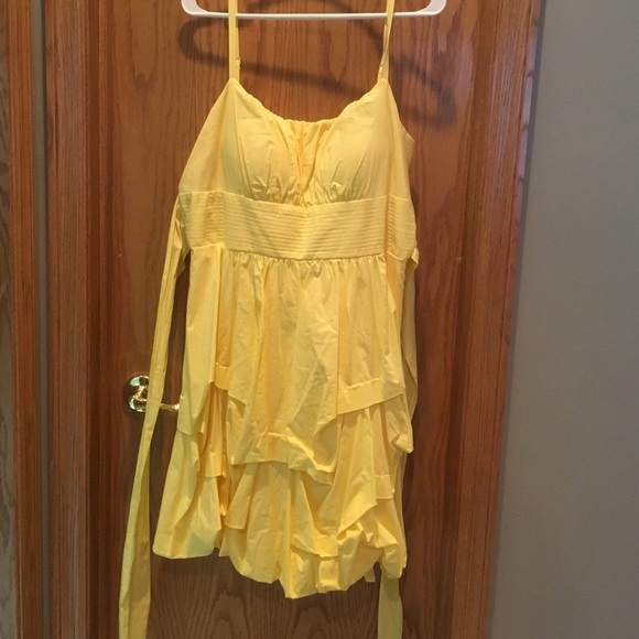 Yellow ruffled dress