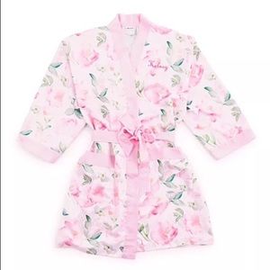 Silk Floral Robe Pink