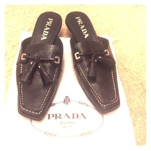 Prada kitten heel mules