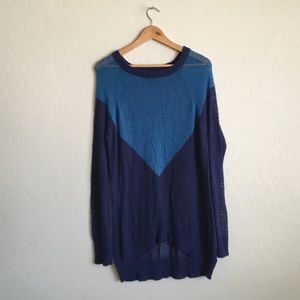 Long blue sweater