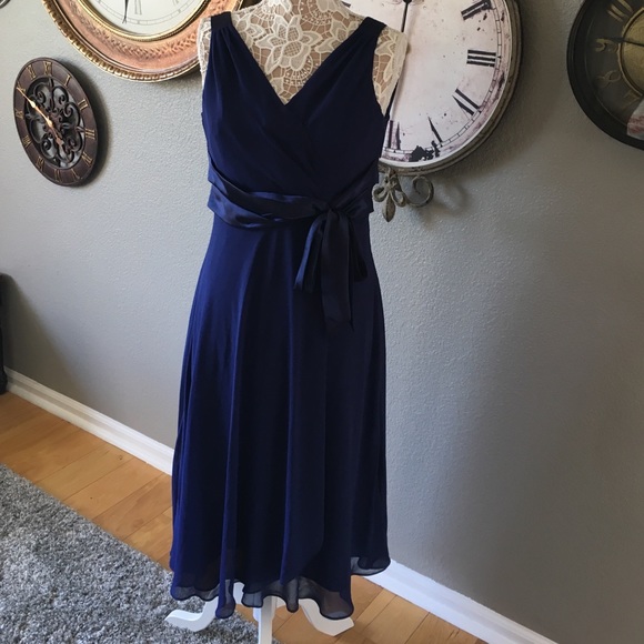 Beautiful navy blue special occasion dress.