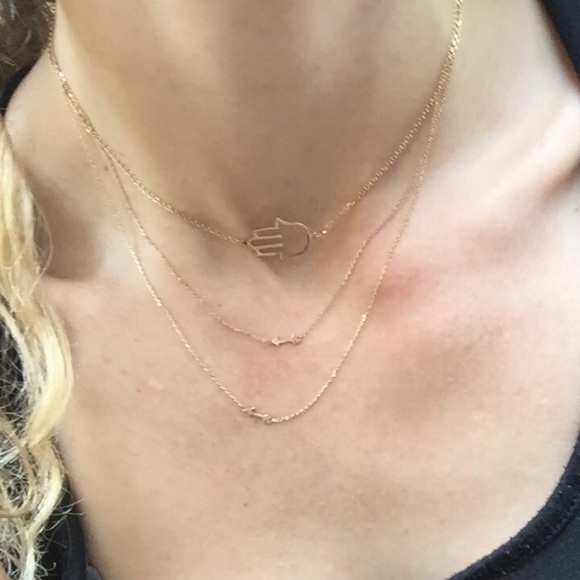 14K Rose Gold Arrow Adjustable Chain Necklace - Picture 4 of 4