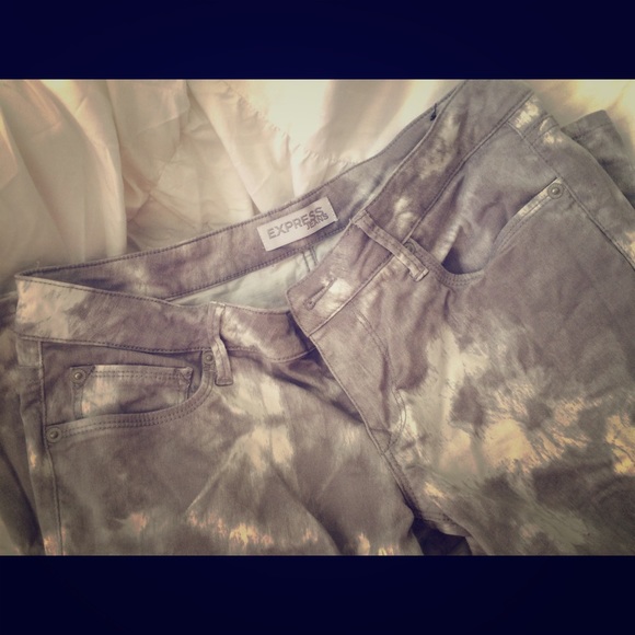 Grey & White acid wash/tie dye pants