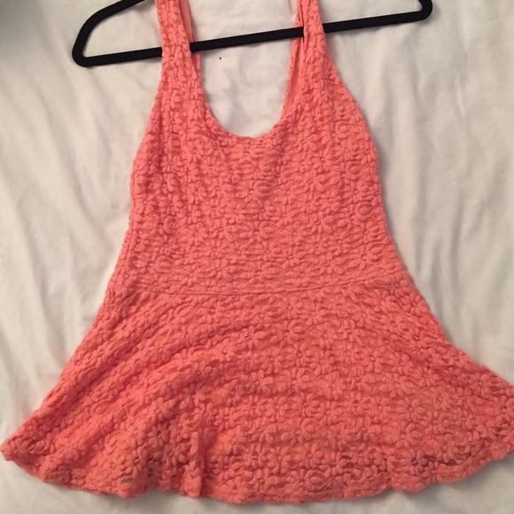 Salmon colored peplum top