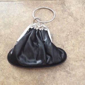 Black clutch purse with embellishments