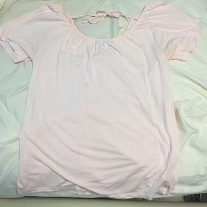 Pink shirt sleeve blouse
