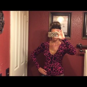 Pink leopard cardigan