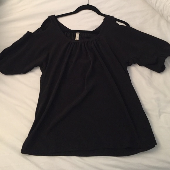 Off the shoulder black blouse
