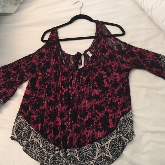 Free people cut out shoulder blouse