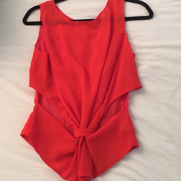 Orange cut out top
