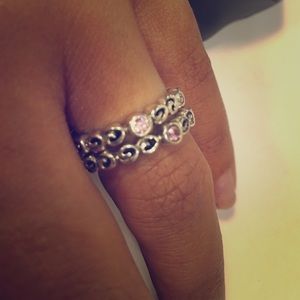 Two Sterling Silver Retired Pandora Stackable Ring