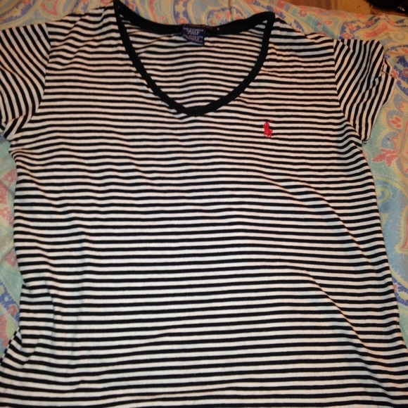 Ralph Lauren Polo V Neck Black and White