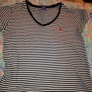Ralph Lauren Polo V Neck Black and White