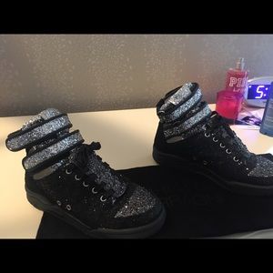 CHIARA FERRAGNI HIGH-TOP, GLITTER FASHION SNEAKERS