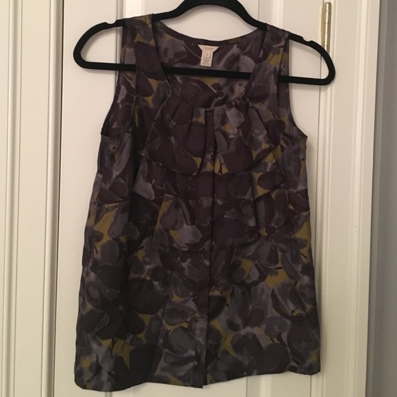 EUC Silk J. Crew shell tank floral 0