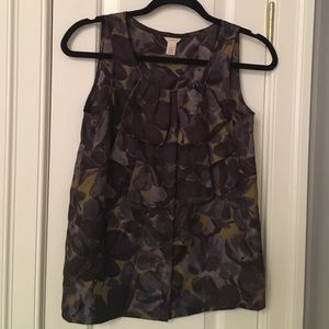 EUC Silk J. Crew shell tank floral 0