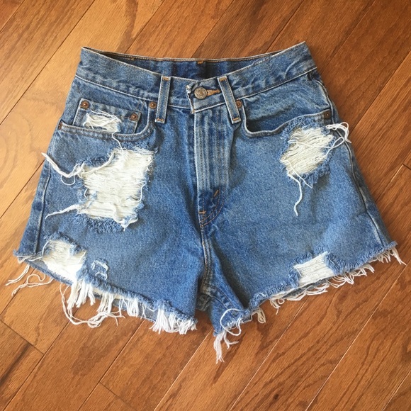 Levis high waist denim cut offs size 25