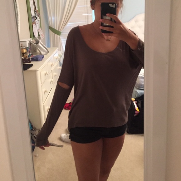 Olive green long sleeve top